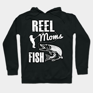 Fishing Meme | Vintage Punny Reel Moms Fish Hoodie